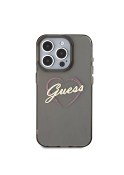 Husa pentru iPhone 16 Pro Max - Guess Hardcase IML Heart (GUHCP16XHCHGSPK) - Black