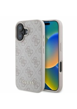 Husa pentru iPhone 16 - Guess Hardcase 4G Classic (GUHCP16SG4GFPI) - Pink