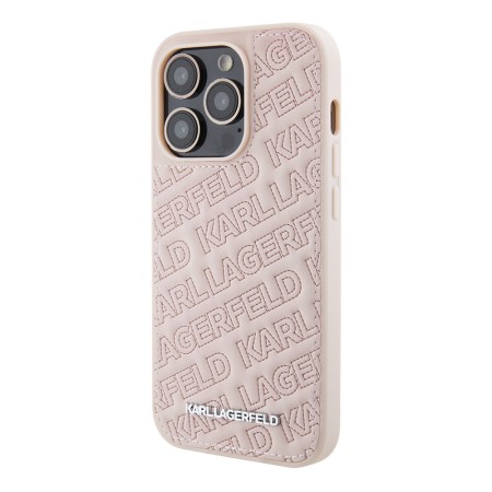 Husa pentru iPhone 15 Pro - Karl Lagerfeld Diagonal Quilted K Pattern (KLHCP15LPQKPMP) - Pink