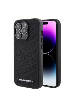 Husa pentru iPhone 15 Pro - Karl Lagerfeld Diagonal Quilted K Pattern (KLHCP15LPQKPMK) - Black