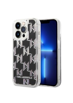 Husa pentru iPhone 14 Pro - Karl Lagerfeld Hardcase Liquid Glitter (KLHCP14LLMNMK) - Monogram