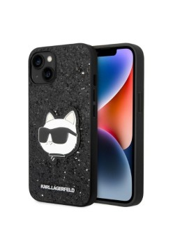 Husa pentru iPhone 15 Plus / iPhone 14 Plus - Karl Lagerfeld Hardcase Glitter (KLHCP14MG2CPK) - Choupette Patch