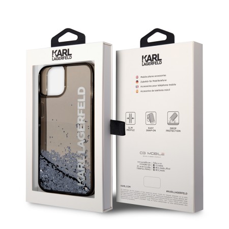 Husa pentru iPhone 15 / iPhone 14 / iPhone 13 - Karl Lagerfeld Hardcase Liquid Glitter (KLHCP14SLCKVK) - Elong