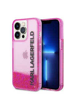 Husa pentru iPhone 14 Pro Max - Karl Lagerfeld Hardcase Liquid Glitter (KLHCP14XLCKVF) - Pink Elong