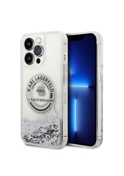 Husa pentru iPhone 14 Pro Max - Karl Lagerfeld Hardcase Liquid Glitter (KLHCP14XLCRSGRS) - Silver RSG