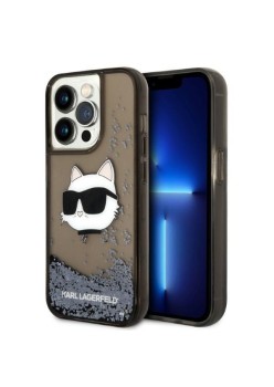 Husa pentru iPhone 14 Pro Max - Karl Lagerfeld Hardcase Glitter (KLHCP14XLNCHCK) - Choupette Head