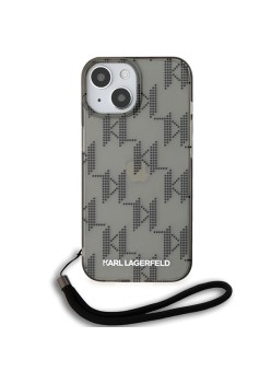 Husa pentru iPhone 15 / iPhone 14 / iPhone 13 - Karl Lagerfeld IML Luxury (KLHCP15SHKDPNSK) - Mono KL PatternandCord