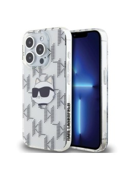 Husa pentru iPhone 15 Pro Max - Karl Lagerfeld IML Luxury (KLHCP15XHKLPCHT) - Transparent Choupette HeadandMonogram