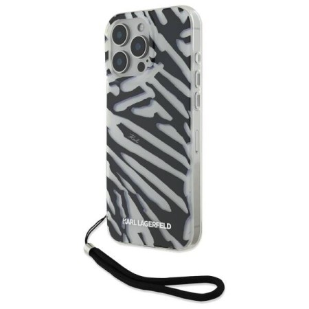 Husa pentru iPhone 16 Pro - Karl Lagerfeld IML Luxury (KLHCP16LHZBPKCCK) - Zebra PatternandCord