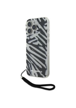 Husa pentru iPhone 16 Pro Max - Karl Lagerfeld IML Luxury (KLHCP16XHZBPKCCK) - Zebra PatternandCord