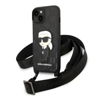 Husa iPhone 15 Plus / iPhone 14 Plus - Karl Lagerfeld Hardcase Monogram (KLHCP14MSTKMK) - Ikonik Patch