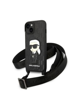 Husa iPhone 15 / iPhone 14 / iPhone 13 - Karl Lagerfeld Hardcase Monogram (KLHCP14SSTKMK) - Ikonik Patch