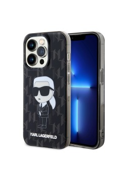 Husa iPhone 15 Pro - Karl Lagerfeld Hardcase Monogram (KLHCP15LHNKMKLK) - Ikonik
