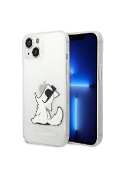 Husa iPhone 14 Plus / iPhone 15 Plus - Karl Lagerfeld Hardcase Transparent (KLHCP14MCFNRC) - Choupette Fun