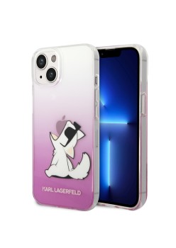 Husa iPhone 14 Plus / iPhone 15 Plus - Karl Lagerfeld Hardcase (KLHCP14MCFNRCPI) - Pink Choupette Fun