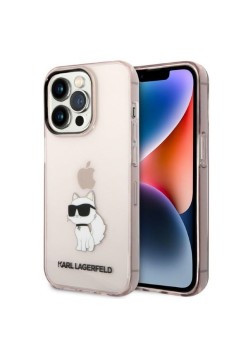 Husa iPhone 14 Pro Max - Karl Lagerfeld Hardcase (KLHCP14XHNCHTCP) - Pink Ikonik Choupette