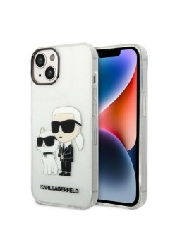 Husa pentru iPhone 15 Plus / iPhone 14 Plus - Karl Lagerfeld Hardcase Glitter (KLHCP14MHNKCTGT) - Transparent KarlandChoupette