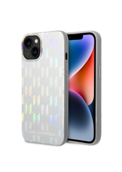 Husa iPhone 15 Plus / iPhone 14 Plus - Karl Lagerfeld Hardcase Monogram (KLHCP14MLGMMSV3) - Iridescent