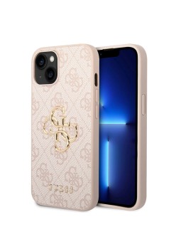Husa pentru iPhone 15 Plus / iPhone 14 Plus - Guess Hardcase 4G Big Metal Logo (GUHCP15M4GMGPI) - Pink
