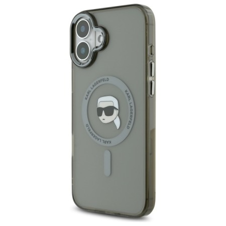 Husa pentru iPhone 16 - Karl Lagerfeld IML MagSafe (KLHMP16SHLSKIK) - Metal Karls Head