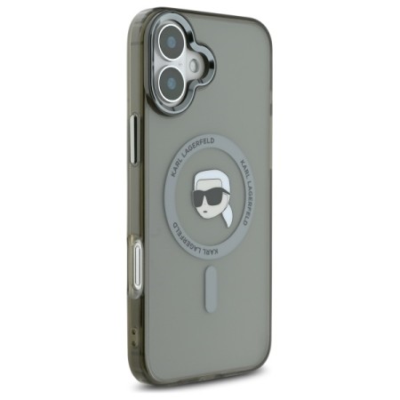 Husa pentru iPhone 16 - Karl Lagerfeld IML MagSafe (KLHMP16SHLSKIK) - Metal Karls Head