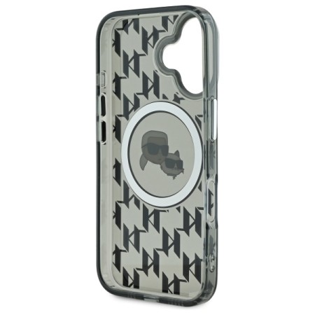 Husa pentru iPhone 16 - Karl Lagerfeld IML MagSafe (KLHMP16SHMCKMHK) - Monogram KarlandChoupette Head