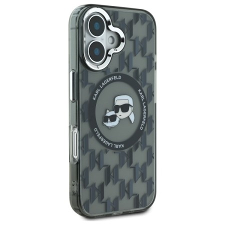 Husa pentru iPhone 16 - Karl Lagerfeld IML MagSafe (KLHMP16SHMCKMHK) - Monogram KarlandChoupette Head