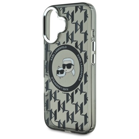 Husa pentru iPhone 16 - Karl Lagerfeld IML MagSafe (KLHMP16SHMCKMHK) - Monogram KarlandChoupette Head
