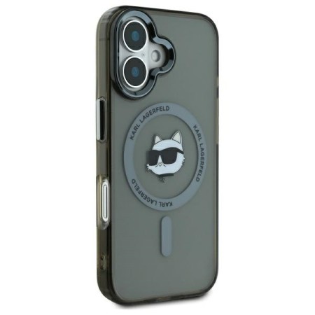 Husa pentru iPhone 16 - Karl Lagerfeld IML MagSafe (KLHMP16SHLSCHK) - Choupettes Head