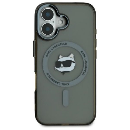Husa pentru iPhone 16 - Karl Lagerfeld IML MagSafe (KLHMP16SHLSCHK) - Choupettes Head