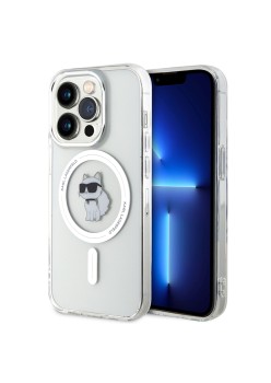Husa pentru iPhone 14 Pro - Karl Lagerfeld IML MagSafe (KLHMP14LHFCCNOT) - Transparent Choupette