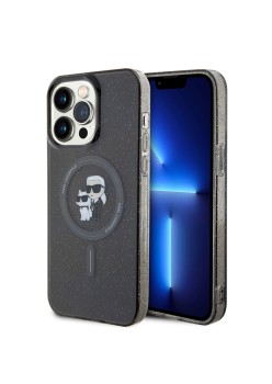 Husa pentru iPhone 15 Pro Max - Karl Lagerfeld Glitter MagSafe (KLHMP15XHGKCNOK) - KarlandChoupette