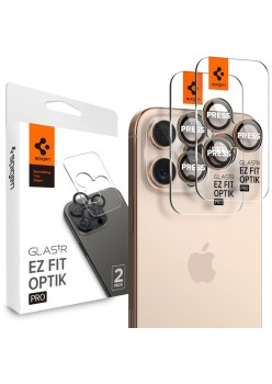 Folie Camera pentru iPhone 16 Pro (set 2) - Spigen Glas.tR Optik EZ Fit Pro - Desert Titanium
