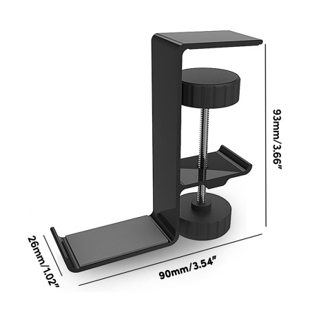 Suport pentru Birou Multifunctional, Organizator Genti, Casti, Black