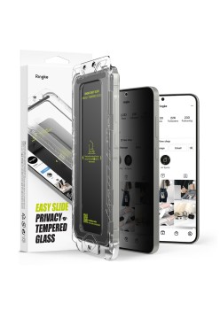 Folie pentru Samsung Galaxy S25 (set 2) - Ringke Easy Slide Privacy Tempered Glass - Black