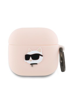 Husa pentru Apple AirPods 4 - Karl Lagerfeld Silicone Choupette Head 3D - Pink