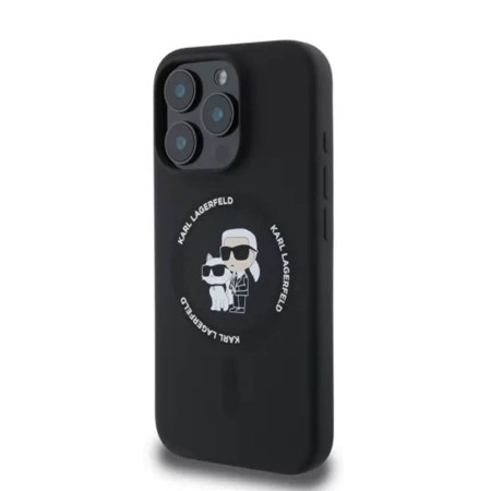Husa pentru iPhone 16 Pro - Karl Lagerfeld Silicone MagSafe - KarlandChoupette Heads
