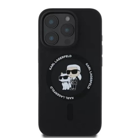 Husa pentru iPhone 16 Pro - Karl Lagerfeld Silicone MagSafe - KarlandChoupette Heads