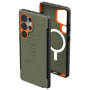 Husa pentru Samsung Galaxy S25 Ultra - UAG Civilian Pro MagSafe - Olive Drab / Orange