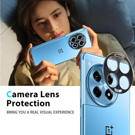 Folie Camera pentru OnePlus 12R, Full Camera Glass, Black