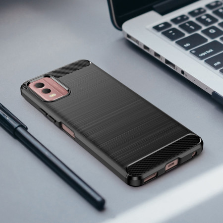 Husa Carbon pentru Nokia C32, Tech Protects, Negru