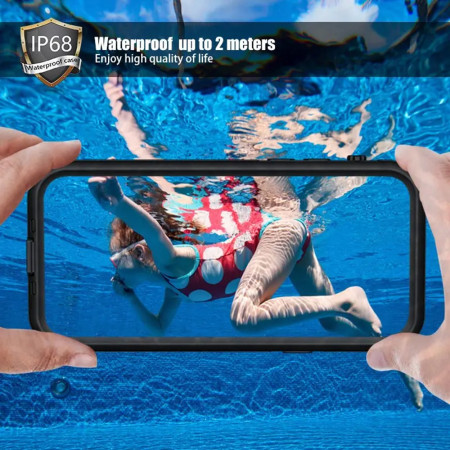 Husa pentru iPhone 14 Pro Max, ShellBox Waterproof IP68, Black