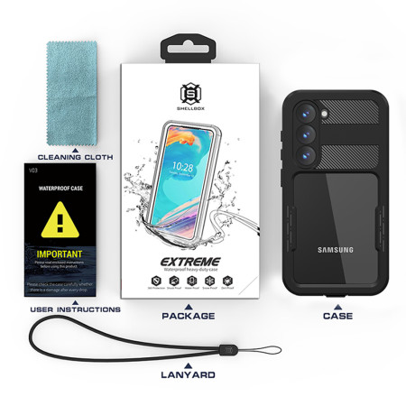 Husa pentru Samsung Galaxy S23, ShellBox Waterproof IP68, Black