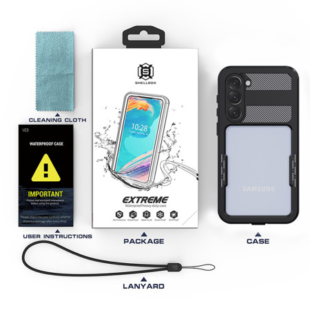 Husa pentru Samsung Galaxy S23 Plus, ShellBox Waterproof IP68, Black
