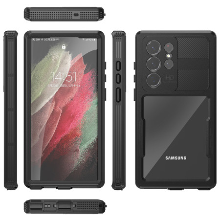 Husa pentru Samsung Galaxy S23 Ultra, ShellBox Waterproof IP68, Black