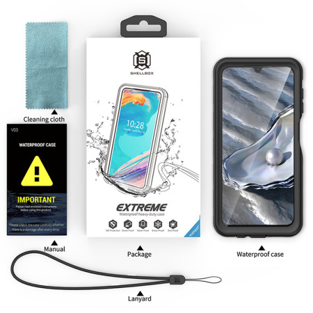 Husa pentru Samsung Galaxy A14 4G / A14 5G, ShellBox Waterproof IP68, Black