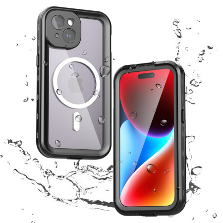 Husa pentru iPhone 15, ShellBox Waterproof IP68 MagSafe, Black