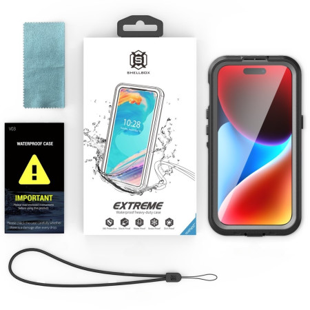 Husa pentru iPhone 15, ShellBox Waterproof IP68 MagSafe, Black