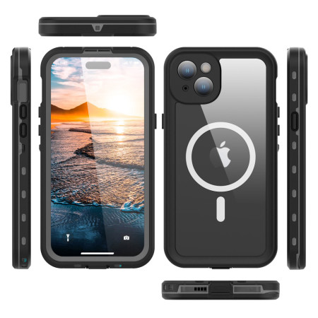 Husa pentru iPhone 15 Plus, ShellBox Waterproof IP68 MagSafe, Black