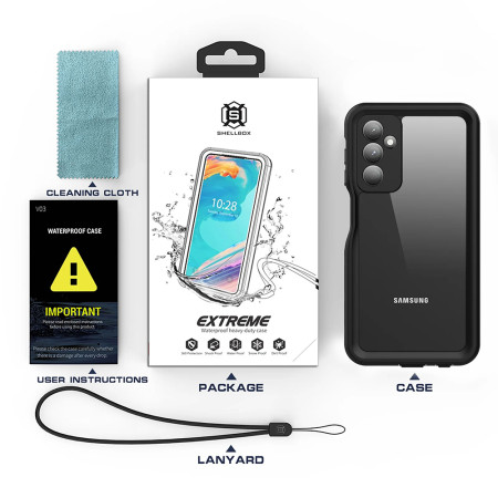 Husa pentru Samsung Galaxy A25 5G, ShellBox Waterproof IP68, Black